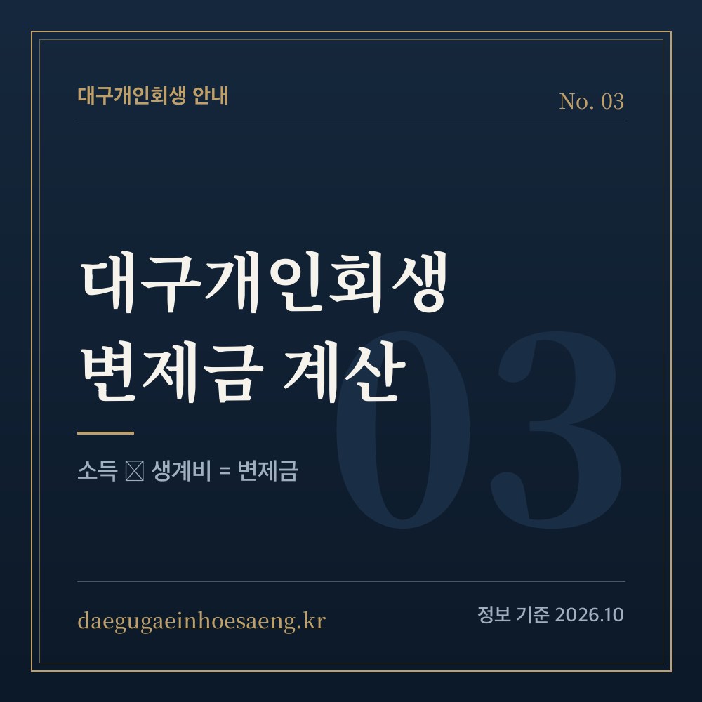 대구개인회생 변제금 — 월 얼마를 갚게 되나